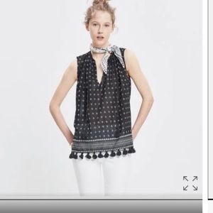 Madewell sleeveless top with tassels